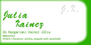 julia kaincz business card