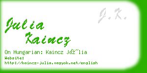 julia kaincz business card